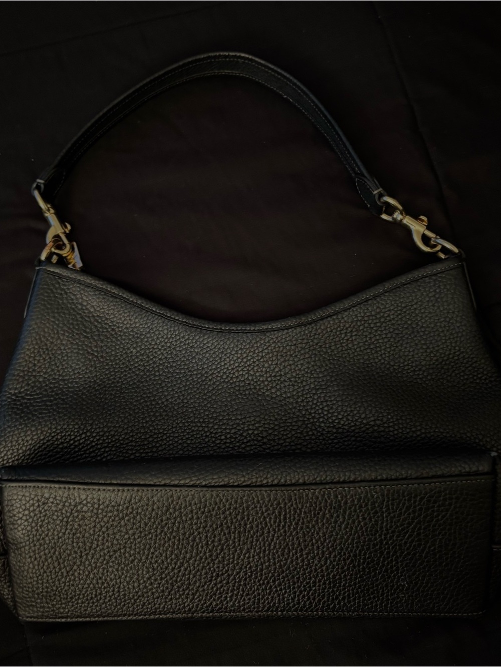 Coach Black Pebbled Leather Shoulder Hobo with Gold Hardware - Picture 3 of 11